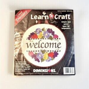 Dimensions Learn-a-Craft Crewel Embroidery Kit “Summer Welcome” 72476 Vintage